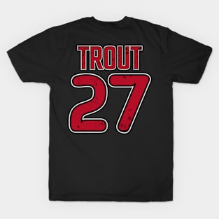 Mike Trout 27 Cool Distressed Jersey Number BASEBALL-1 T-Shirt